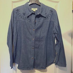 Nomadic Traders Fresco-Women's-Jean/Denim Embroidered Aztec Beads/Jems on Back